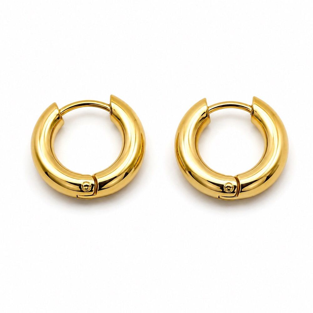 18K Gold-Filled Stainless Steel Minimalist Hoop Earrings